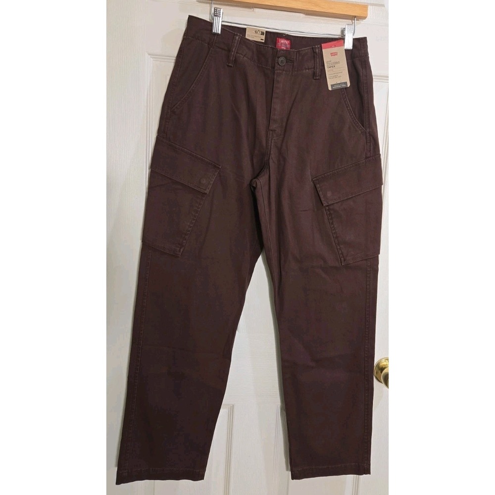 Levi's XX Cargo Taper Pants Mens 30x30 Stretch Sits Below Waist Brown NEW
